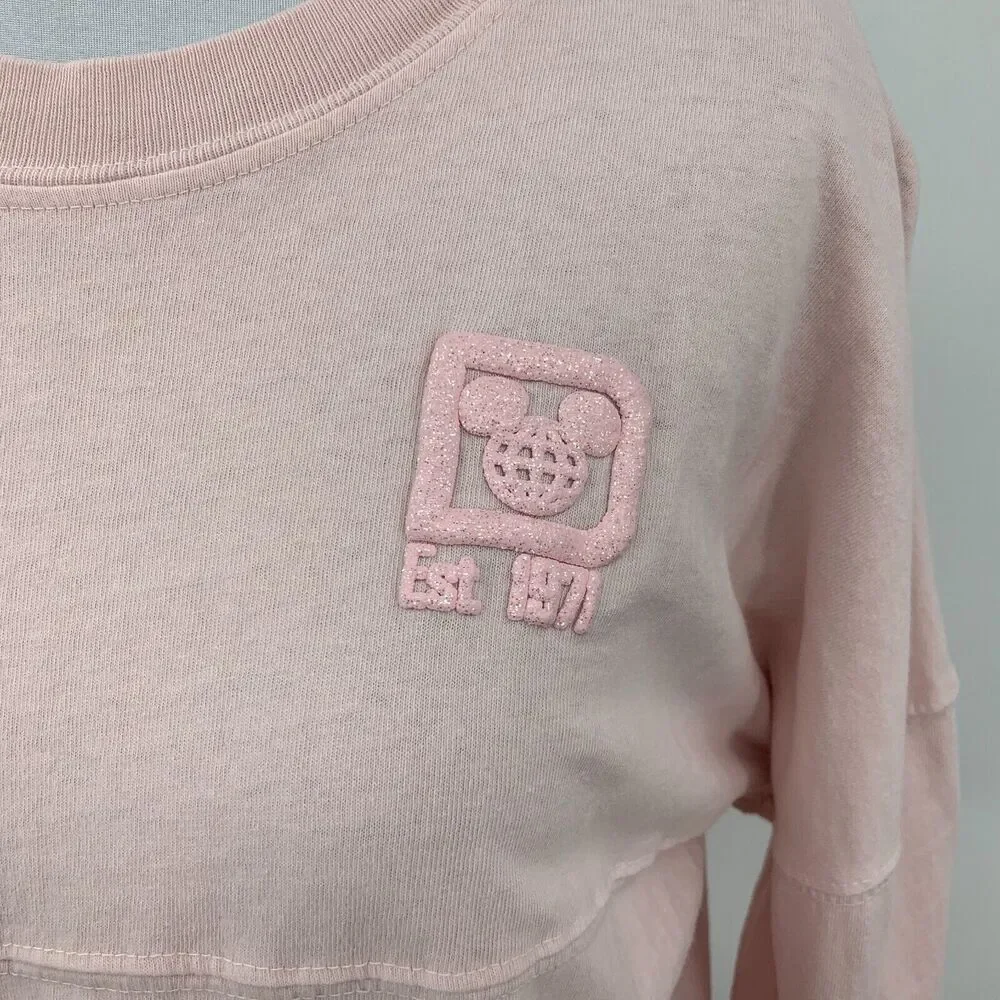 Disney Parks Walt Disney World Spirit Jersey Girls XL Pink Long Sleeve *READ